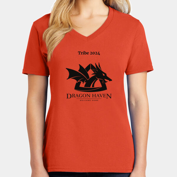 Tribe 2024 Printed - Ladies Core Cotton V-Neck Tee Thumbnail