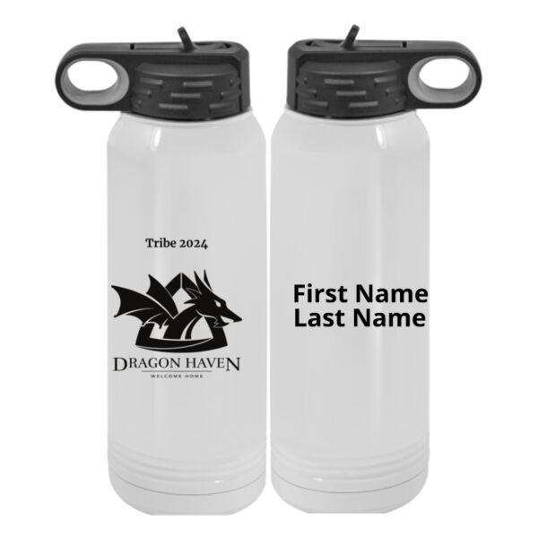 Tribe 2024 Printed - Custom 30 oz. NO MIMINUM White Stainless Steel Vacuum Insulated Water Bottle Thumbnail