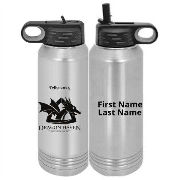 Tribe 2024 Printed -  Custom 30 oz. NO MINIMUM Silver Stainless Steel Vacuum Insulated Water Bottle Thumbnail