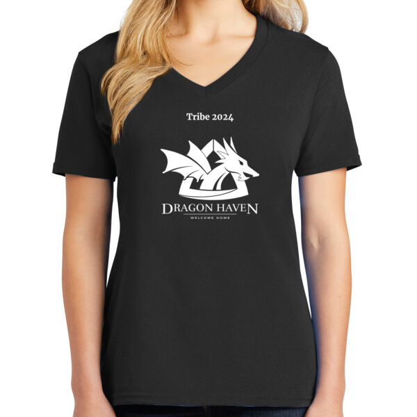 Tribe 2024 Printed - Ladies Core Cotton V-Neck Tee Thumbnail